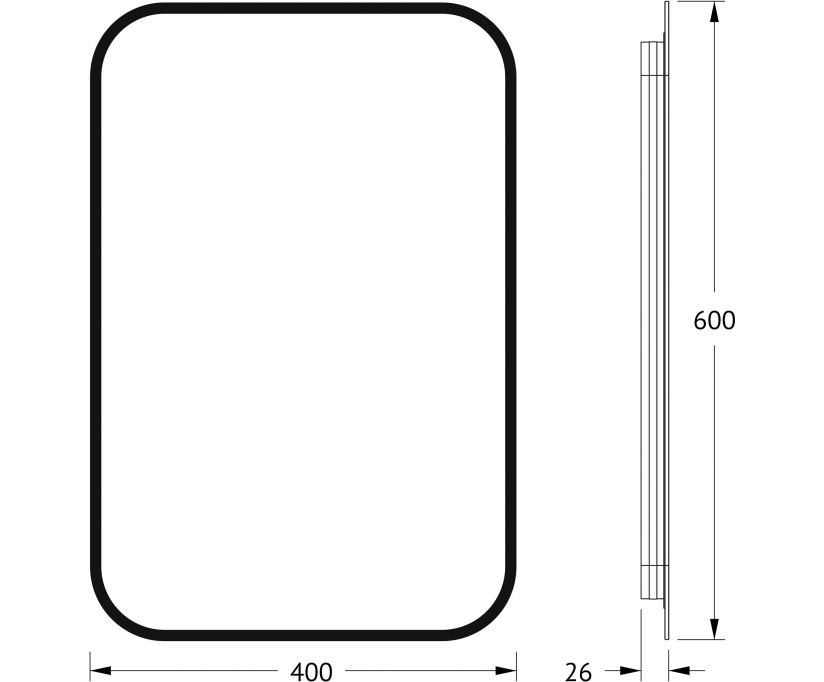 Зеркало Defesto Aura DF 2962 40x60, с нейтральной подсветкой, без выключателя, черное - фото 5