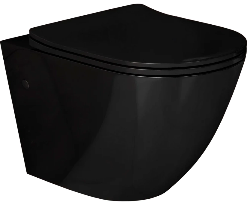 Унитаз подвесной Grossman GR-4411 black S безободковый (GR-4411blackS) - фото 1