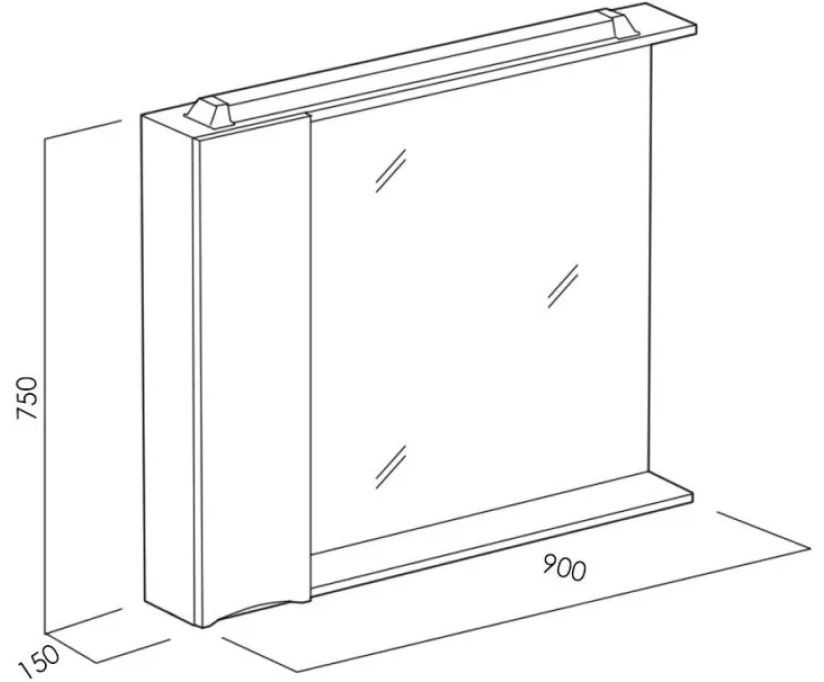 Зеркало-шкаф BelBagno Marino 90 L (MARINO-SPC-900/750-1A-BL-P-L) - фото 8