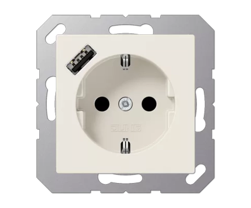 Розетка 2K+З USB Typ A Jung A1520-18A - фото 1