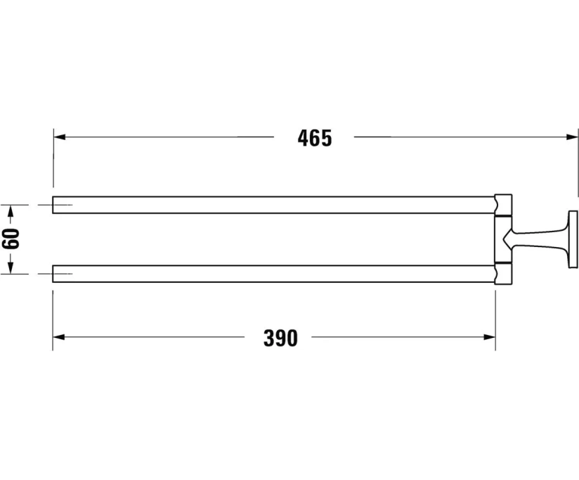 Полотенцедержатель Duravit Starck T 0099411000 хром, двойной - фото 2