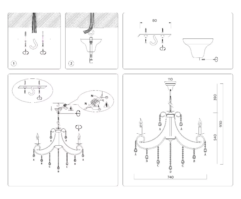 Подвесная люстра Ambrella Light Classic TR4917 - фото 3