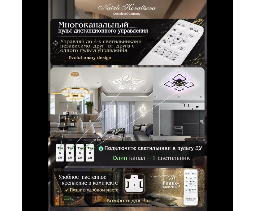 Потолочная люстра Natali Kovaltseva Groove LED LAMPS 81196 - фото 4
