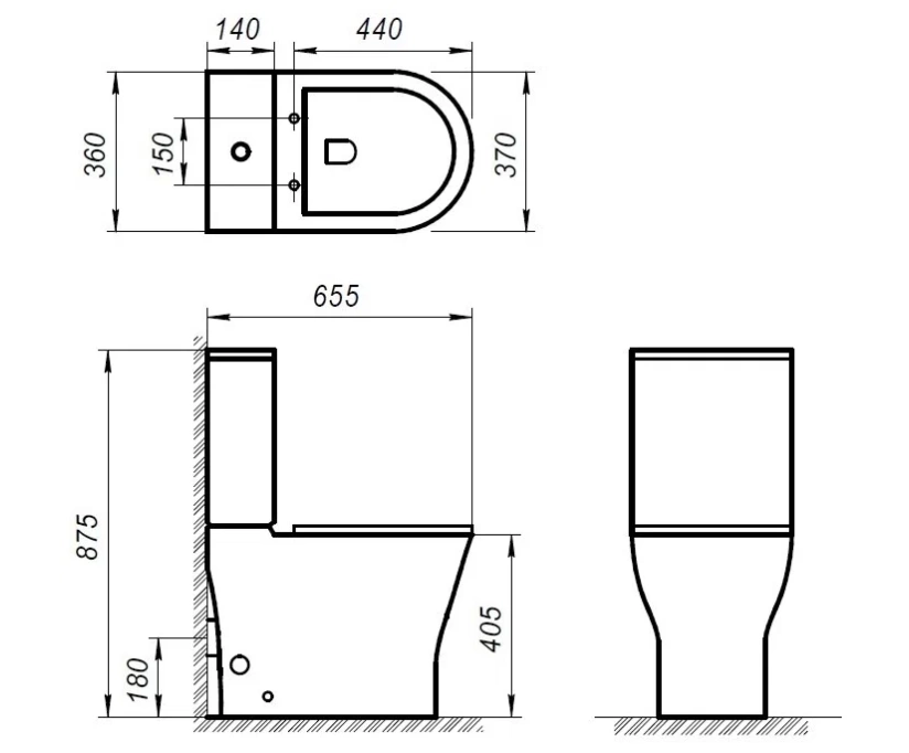 Чаша напольного унитаза BelBagno Acqua без сиденья белый (BB340CPR) - фото 6