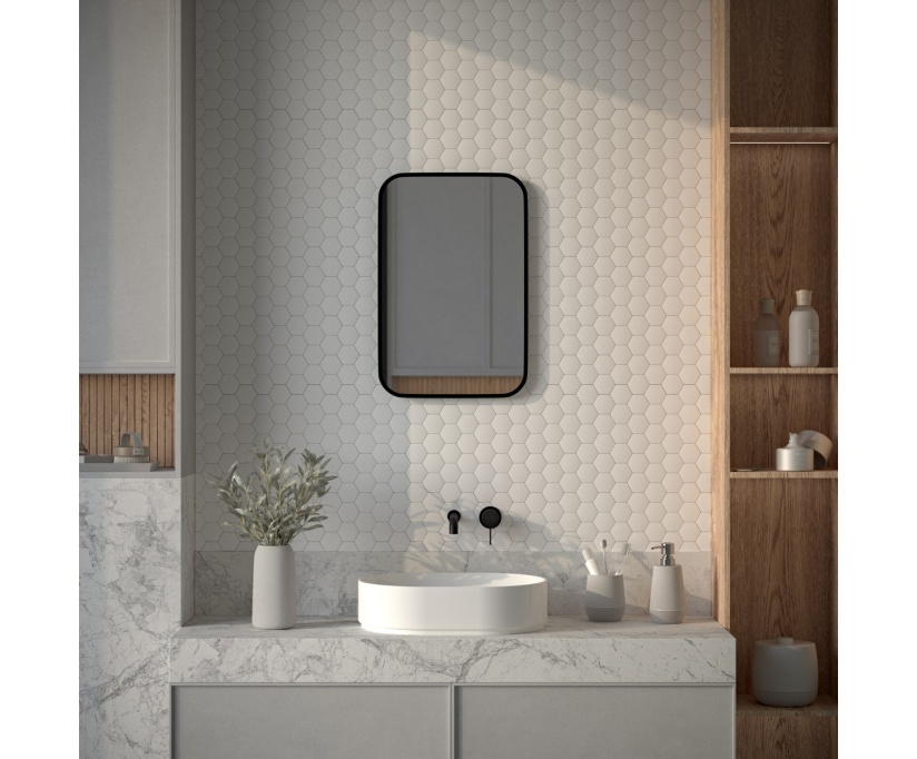 Зеркало Defesto Aura DF 2962 40x60, с нейтральной подсветкой, без выключателя, черное - фото 3