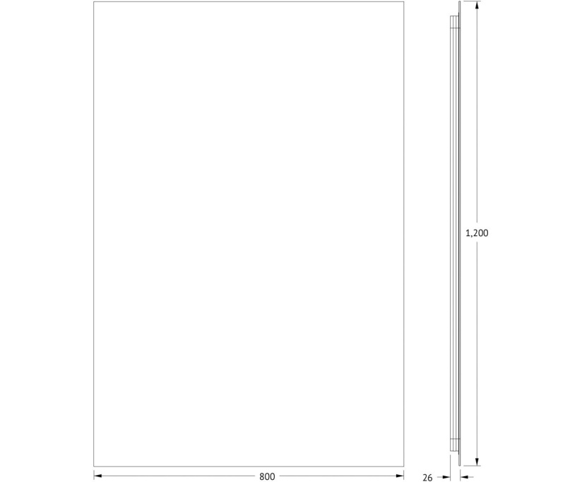 Зеркало Defesto Glow DF 2510 80х120 с LED-подсветкой, 4 500 K, без выключателя - фото 4