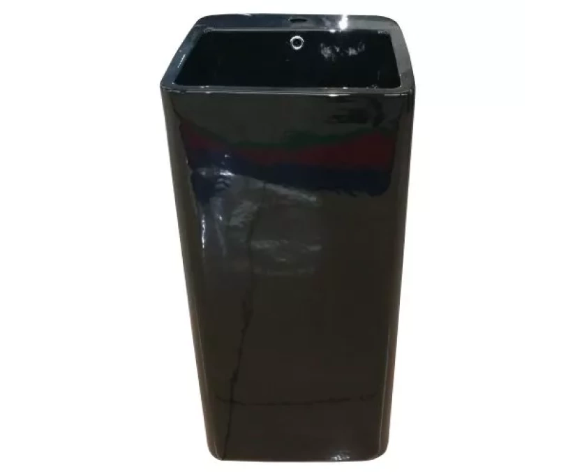 Раковина напольная CeramaLux 40х40 P7004LВ черный глянец - фото 1