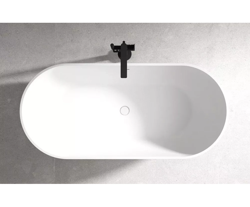 Акриловая ванна Abber AB9241 170x80 см, отдельностоящая, белая, овальная, с каркасом, со сливом-переливом - фото 6