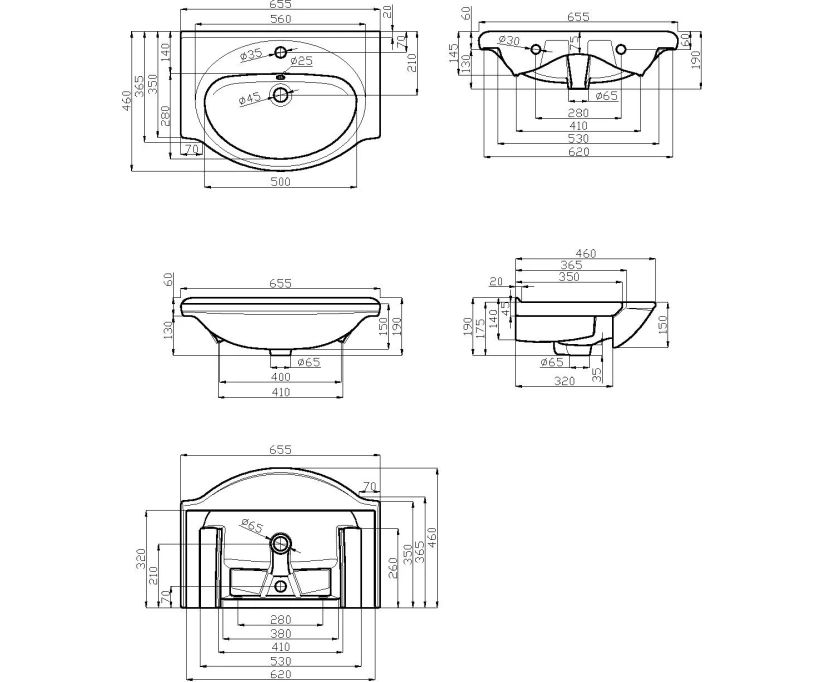 Мебельная раковина Misty Mia Diy 65 белая (T106001111) - фото 14