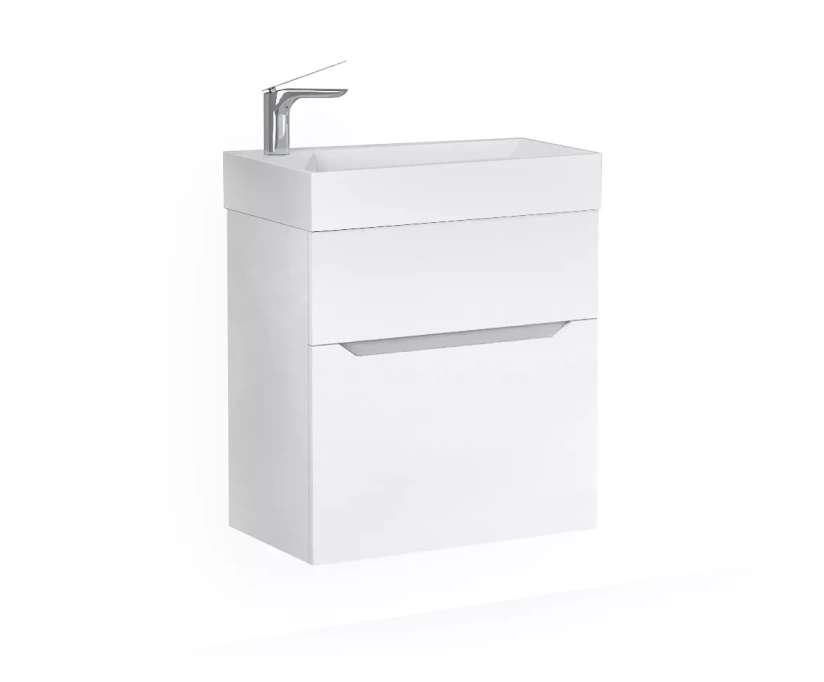 Тумба Brik 55 подвесная Белая (Brk.01.55/P/W/RL) - фото 1