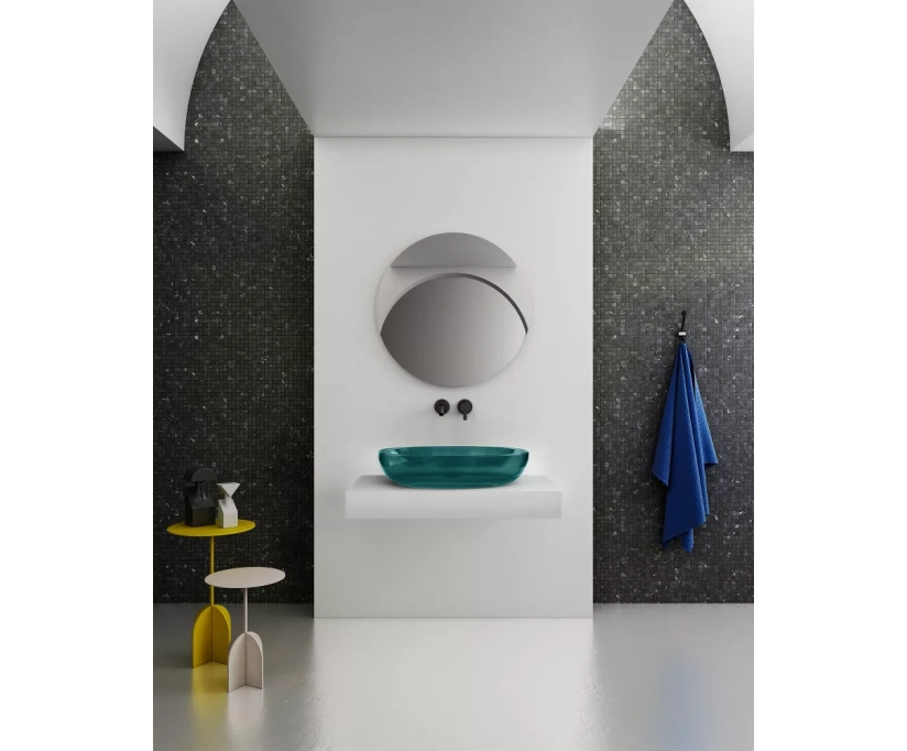 Раковина накладная Abber Kristall 60х40 AT2801Aquamarin бирюзовый - фото 4