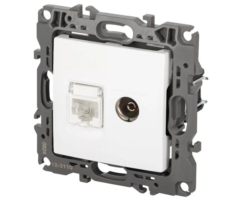 Розетка комбинированная RJ45+TV Эра 12-3110-01М Б0065691 - фото 2