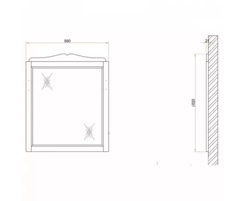 Зеркало Belbagno Novanta 86х102 коричневое (BB01S/ACA) - фото 2