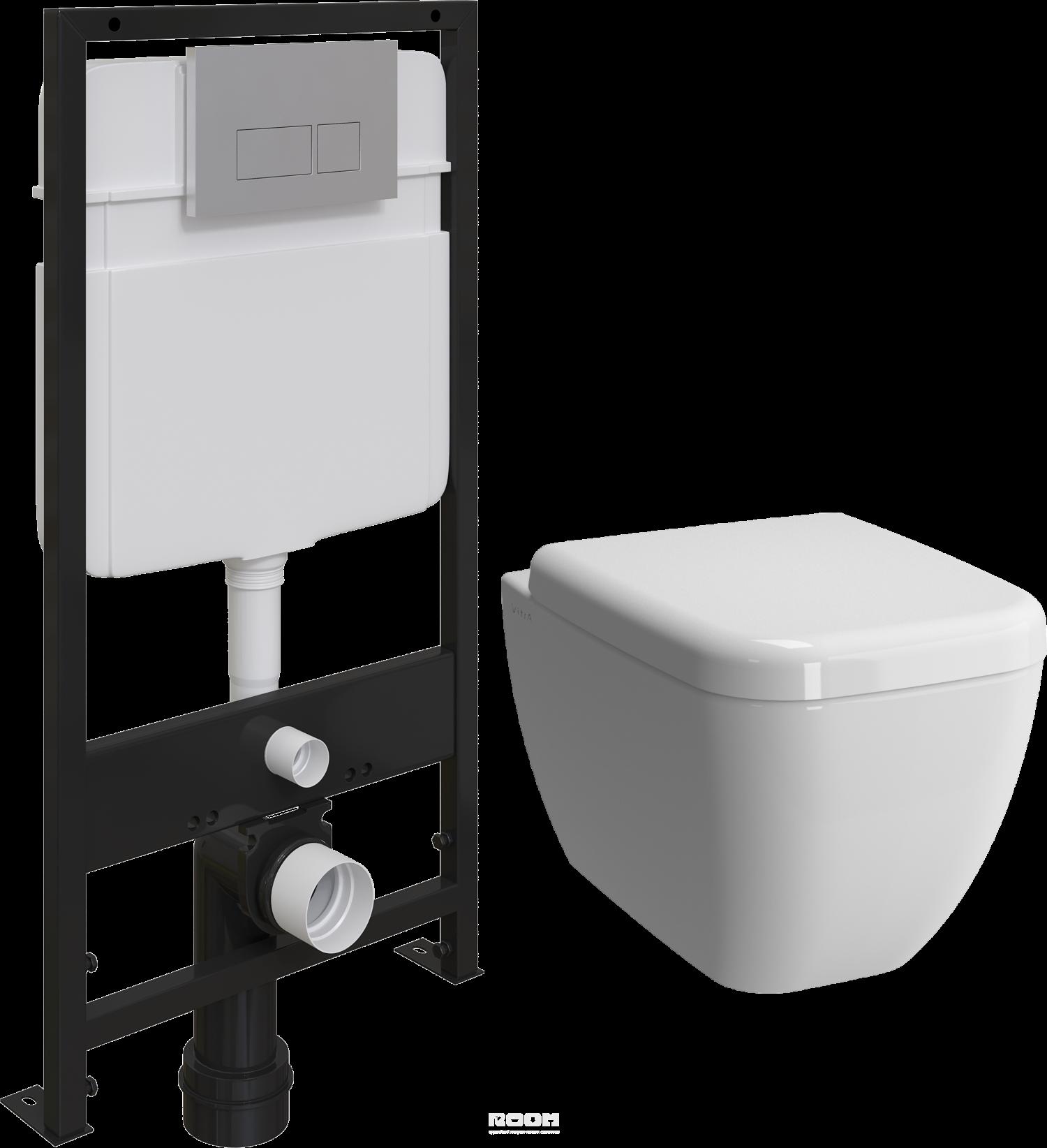 Комплект Унитаз подвесной VitrA Shift 7742B003-0075 безободковый, с ...