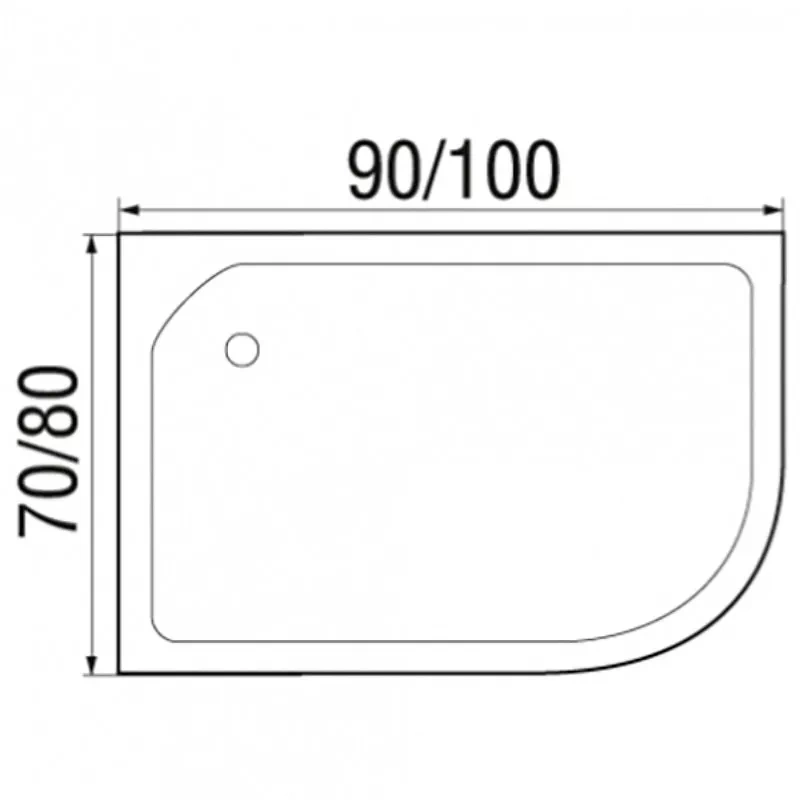 Поддон душевой асимметричный River Wemor 90/80/24 L (10000006055) в ...