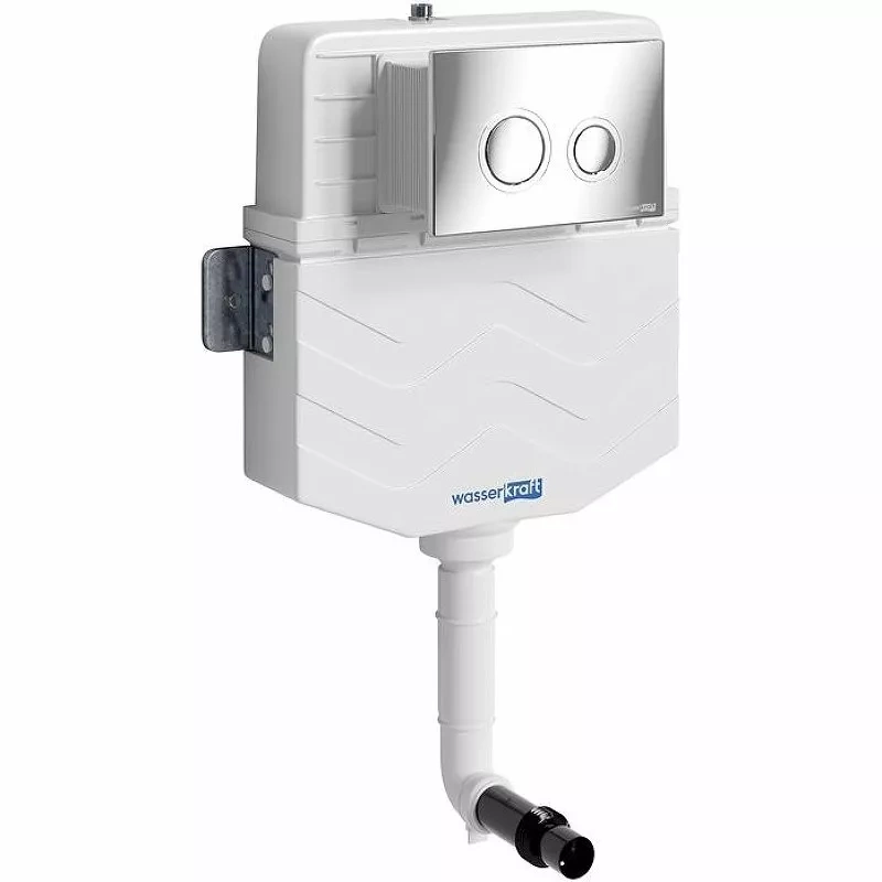 Смывной бачок скрытого монтажа Wasserkraft Aller кнопка смыва хром ...