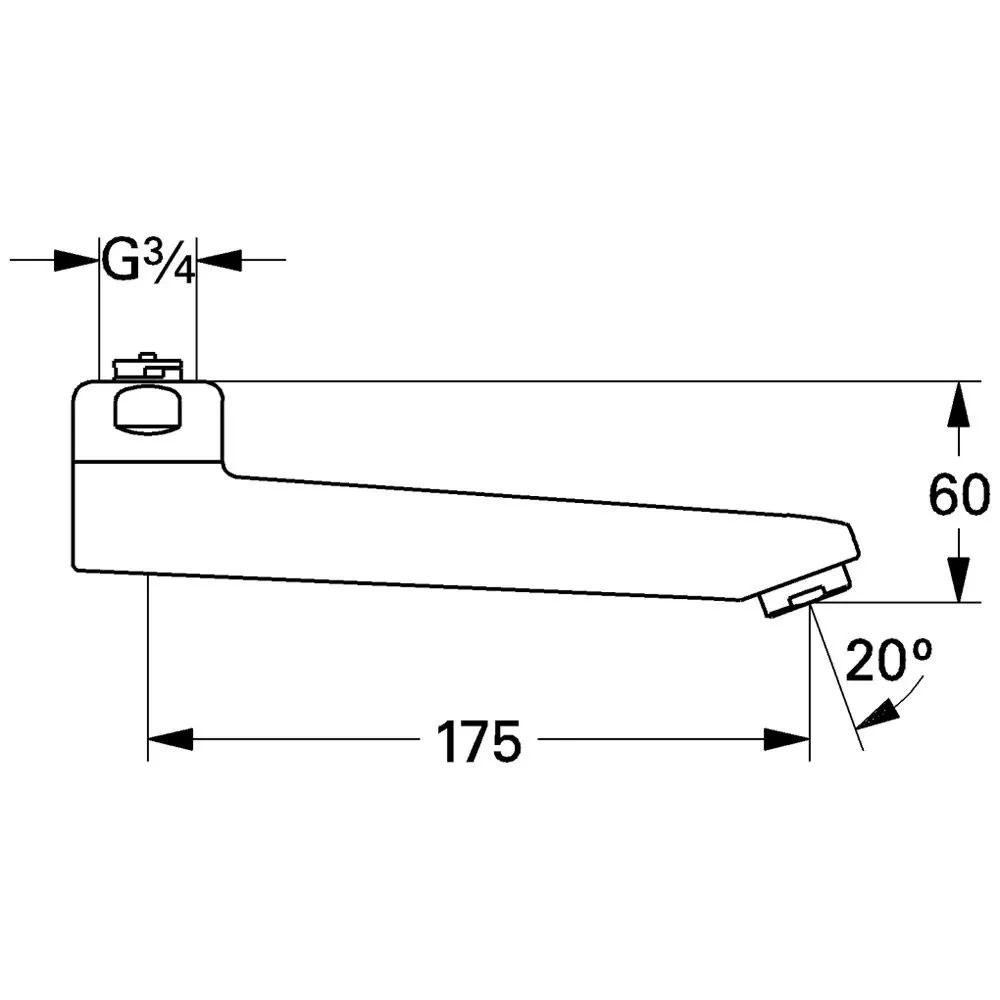 Излив смесителя для ванны. Излив Grohe 13462000. Литой излив Grohe 13462000. Излив для смесителя в ванной Грое. Излив для крана Грое 7см.