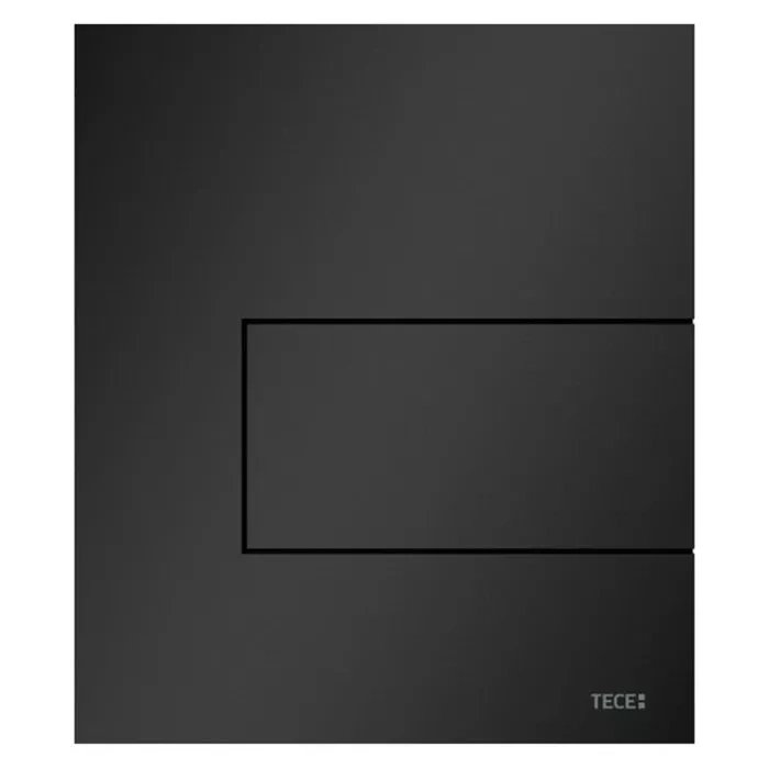Панель смыва черная матовая. TECE Solid панель смыва с двумя клавишами, цвет чёрный матовый. Сенсорная клавиша для писсуара матовый хром. Встраиваемая пневматическая кнопка для писсуара черная квадратная. TECESQUARE никель.