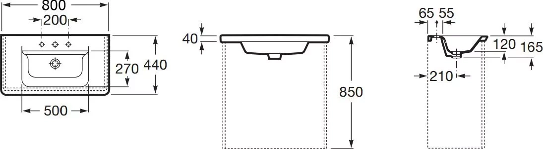 Zru9302732 тумба gap original 800 мм д умывальника бел