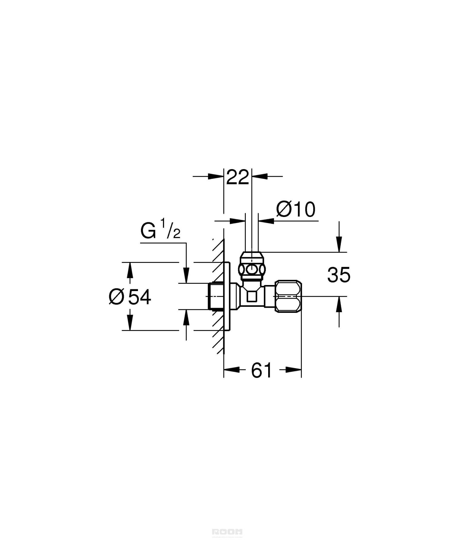 Grohe 2201700m угловой вентиль для подключения смесителя хром